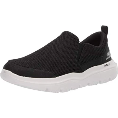 Afbeelding van Skechers Go Walk Evolution Ultra Impeccable Tennis voor heren, Zwart en wit.