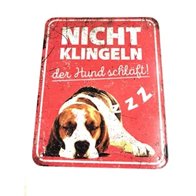 Afbeelding van D&amp;d Home Waakbord Hond Waarschuwingsbord Beagle De 25x20x0,3cm Rood 1st
