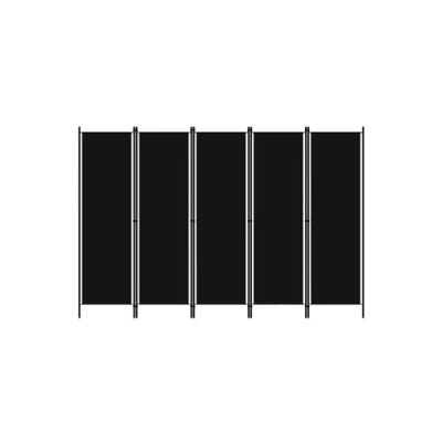 Afbeelding van vidaXL Kamerscherm met 5 panelen 250x180 cm zwart
