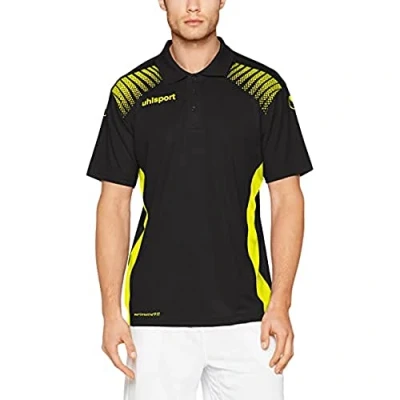 Afbeelding van Uhlsport Goal Polo Shirt Zwart Limoen Geel Maat M