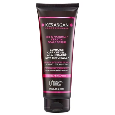Afbeelding van Kerargan Reinigende peeling met keratine voor beschadigd, gestrest haar Revitaliseert, exfolieert en versterkt Aloë Vera, Arganolie, Zoete Amandelolie Sulfaatvrij, GMO, Silicone 250ml