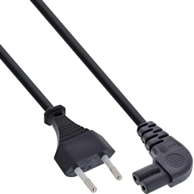 Image de InLine Câble d&#039;alimentation Europlug (M) pour power IEC 60320 C7 incliné 2 m noir