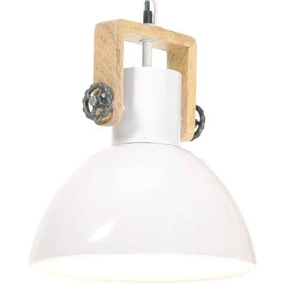 Afbeelding van Hanglamp industrieel rond 25 W E27 30 cm wit