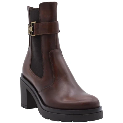 Afbeelding van Nerogiardini Enkellaarsjes met hoge hak, Dames, Maat: 35, Delavato beige Schoenen