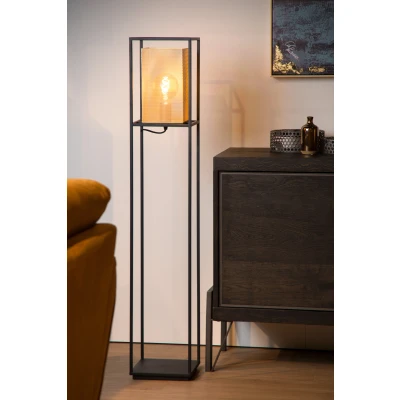 Afbeelding van Trendy vloerlamp mat zwart / goud