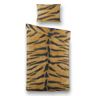 Afbeelding van Dekbedovertrek Tiger Skin Eenpersoons (140x200 cm) Meerkleurig Katoen Dessin: Dieren Fresh &amp; Co Dekbed Discounter.nl