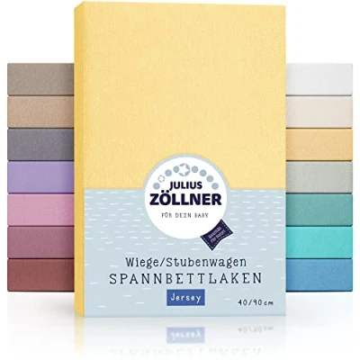 Afbeelding van Julius Zöllner Jersey hoeslaken voor wieg 90 x 40 cm en 100% katoen Standard 100 by OEKO TEX Banaan