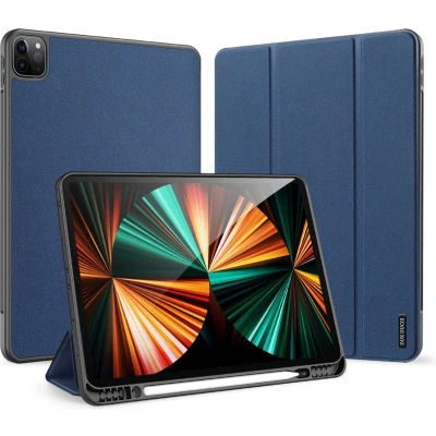 Afbeelding van Tablet hoes geschikt voor iPad Pro 2021 (12.9 Inch) Dux Ducis Domo Book Case Donker Blauw