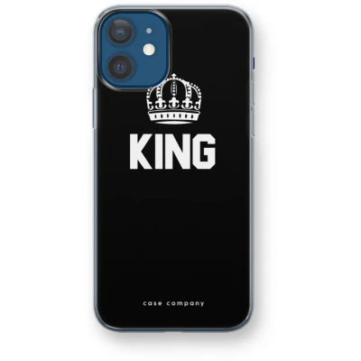 Afbeelding van Case Company® hoesje geschikt voor iPhone 12 mini King zwart Soft Cover Telefoonhoesje Bescherming aan alle Kanten en Schermrand