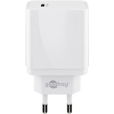Afbeelding van Goobay USB C PD (Power Delivery) snellader (25W) wit geschikt voor apparaten met zoals Samsung Galaxy S21, S20