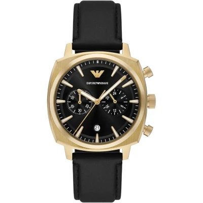 Afbeelding van Emporio Armani Carlo AR11690 Horloge Leer Zwart Ø 40 mm