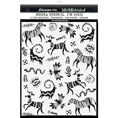 Afbeelding van Stamperia Thick Stencil 20x25cm Savana Grafiti (KSTD104)