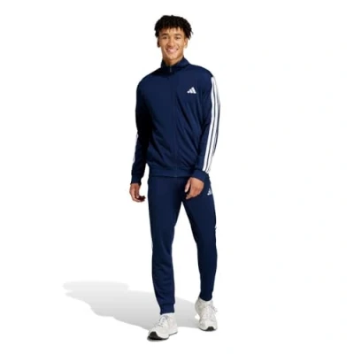 Afbeelding van adidas Sportswear Basic 3 Stripes Tricot Trainingspak Heren Blauw LT