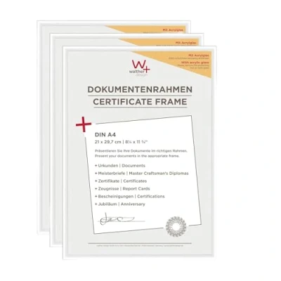 Afbeelding van Walther Design Lot van 3 frames KVX130W3 New Lifestyle delige set, kunststof frame met acrylglas, 21 x 29,7 cm, wit