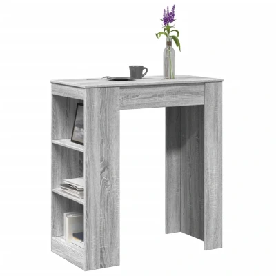 Afbeelding van vidaXL Bartafel met rekken 95x47x103,5 cm bewerkt hout grijs sonoma
