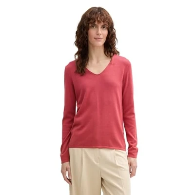 Image de TOM TAILOR Pull pour femme, 11016 Rouge baie, XS
