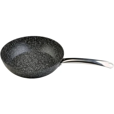 Afbeelding van WECOOK! Graniet Honda pan van gesmeed aluminium, 26 cm, inductie, volledige anti aanbaklaag, eco steen zonder PFOA, professionele stalen handgreep, geschikt voor alle keukens, glaskeramiek, oven