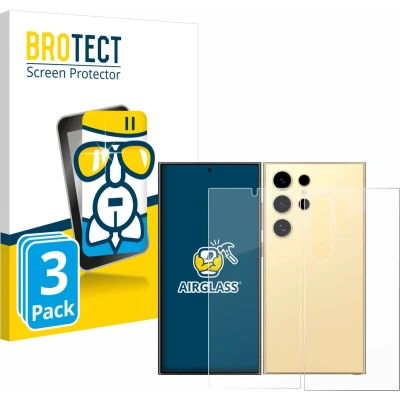 Afbeelding van BROTECT Screenprotector voor Samsung Galaxy S24 Ultra (case friendly) (Voor+Achter) Folie Beschermfolie Beschermglas transparant (3 Stuks)