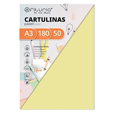 Afbeelding van OFITURIA FAB 16559 Cartulinas Color Crema Tamaño A3, 180 g, 50 stuks
