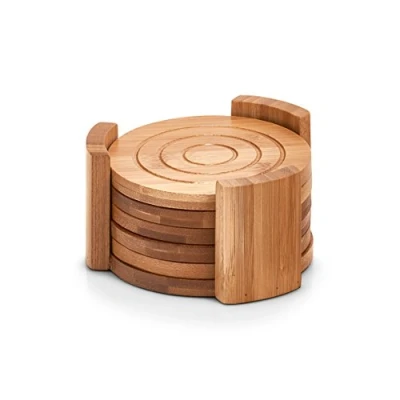 Afbeelding van Zeller Glazenonderzetters 6 stuks bamboe 10 cm