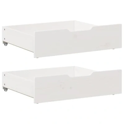 Afbeelding van vidaXL Bedlades 2 st 65x55x16 cm massief grenenhout wit