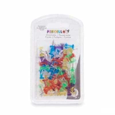 Afbeelding van Punaises Multicolour Metaal Plastic (24 Stuks)