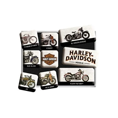 Afbeelding van Harley Davidson Model Chart Magneet set met 9 Magneten