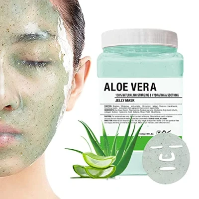 Afbeelding van POZTL Gezichtsverzorging Jelly Masker Poeder Hydraterend Aloë Vera DIY Spa Peel Off Hydro voor het bestrijden van fijne lijntjes, saaiheid, 23 FL OZ