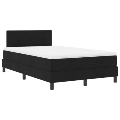 Afbeelding van vidaXL Boxspring Bed met Matras &amp; LED Zwart 120x190 cm Stof