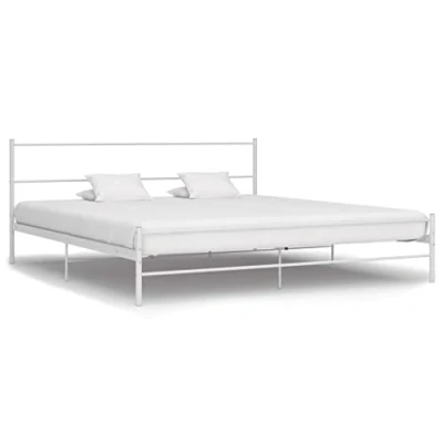 Image de vidaXL Cadre de lit sans matelas blanc métal 180x200 cm324983