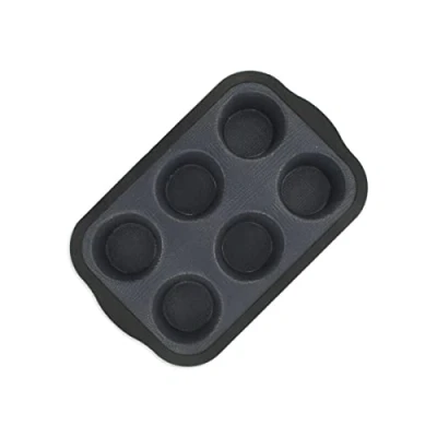 Afbeelding van Zenker 685534 Siliconen Glasvezel Muffinvorm, Cupcakevorm, Cakevorm, Silicone, Glasvezel, Nylon, Grijs, 28,3 x 18,3 3 cm