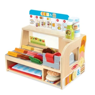 Afbeelding van Melissa &amp; Doug Houten Slice Stack Broodjesbar Speelgoed Doe alsof Speel Voedsel Montessori Eten rollenspel 3+ Cadeau voor Jongens of Meisjes