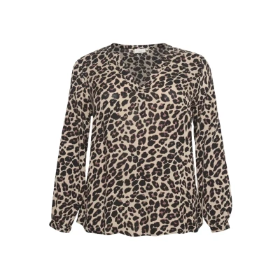 Afbeelding van Kaffe Curve Kcmirta Tilly Tuniek, Dames, Maat: 44, Leopard print