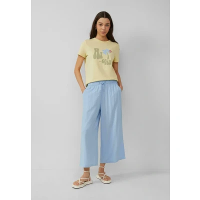Afbeelding van QS by S. Oliver viscose broek blauw maat 38