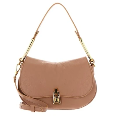 Afbeelding van COCCINELLE Leren Schoudertas Magie Soft Shoulderbag Grained Leather Skin Lichtbruin