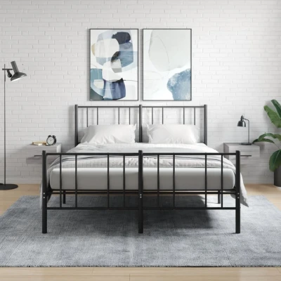 Afbeelding van Nachtkastjes 2 st wandgemonteerd 35x35x20 cm grijs sonoma eiken