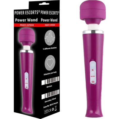 Afbeelding van Power Escorts Wand Vibrator Massage Staaf Stroomkabel Paars