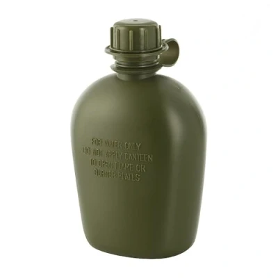 Afbeelding van M Tac Militaire drinkfles, 1 liter, BPA vrij, robuuste drinkfles voor outdoor, camping en survival, licht, vaatwasser magnetronbestendig, olijfgroen