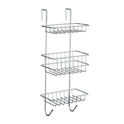 Afbeelding van WENKO Revigo doucheplank, 3 spaken en 2 haken, staal, 22,5 x 57 18,5 cm, verchroomd