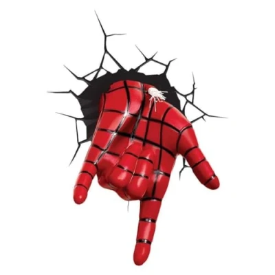 Afbeelding van 3DLightFX Spiderman Webschieter Wandlamp Marvel Lamp Kinderkamer Nactlamp Draadloos