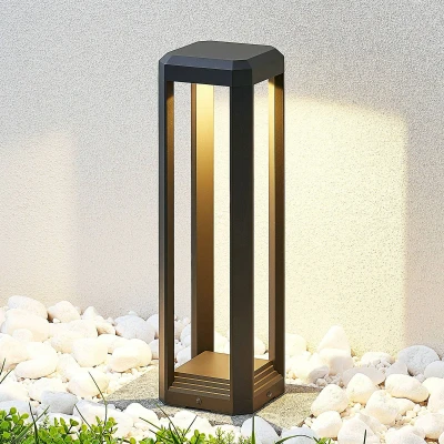 Afbeelding van Lucande LED buitenlamp 1licht drukgegoten aluminium H: 50 cm antraciet Inclusief lichtbron