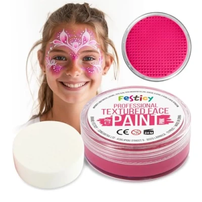 Image de Festicy Peinture Rose pour visage I 20g avec Éponge Certifié EN 71 3 &amp; Reach Maquillage Enfant carnaval Deguisement princesse Costume fille 10 ans