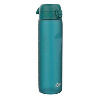 Afbeelding van Ion8 Drinkfles, 1 l, 1000 ml, lekvrij, gemakkelijk te openen, veilige vergrendeling, draaggreep, vaatwasmachinebestendig, BPA vrij, ideaal voor sport en sportschool, aqua