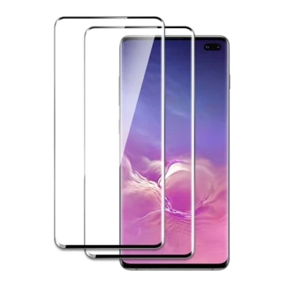 Afbeelding van Samsung Galaxy S10 Plus, 2 stuks gehard glasfolie, 3D gebogen rand met rand, hardheid 9H, schokbestendig, krasbestendig, luchtbelvrij, eenvoudige installatie