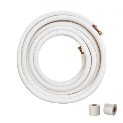 Image de VEVOR mini lignes divisées 15 m tubes cuivre 9,53 mm 15,875 diamètre extérieur isolation triple couche pour climatiseur divisé, équipement réfrigérant, pompe chauffage, CVC bandes d&#039;emballage