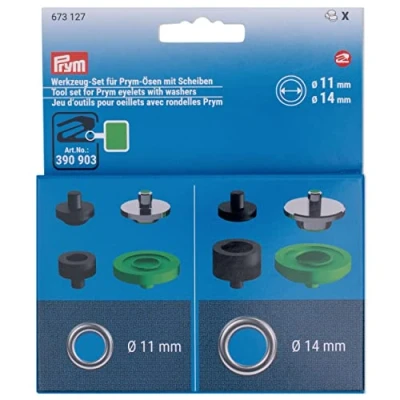 Afbeelding van Prym Vario stempel set 11mm 14mm tbv nestelringen zeilringen 673127