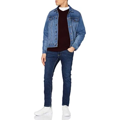 Afbeelding van JACK &amp; JONES Jjebasic Knit V Neck Noos Pullover, Rood (Port Royale Detail: twisted with Black), L