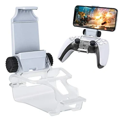 Afbeelding van DLseego PS5 Controller Phone Mount clip, houder voor controller, bevestiging, mobiele telefoonhouder, Playstation 5 DualSense White