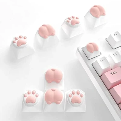 Afbeelding van MAMBASNAKE Gepersonaliseerde schattige toetsen, PBT en siliconen mechanische toetsenbordtoetsen met Cherry Gateron MX schakelaars, roze toetsen voor 60% 65% 70% 100% (8 + toetstrekker)