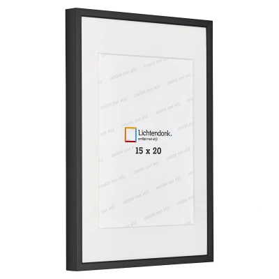 Afbeelding van Wissellijst Met Passepartout Aluminium Zwart 15 x 20 cm